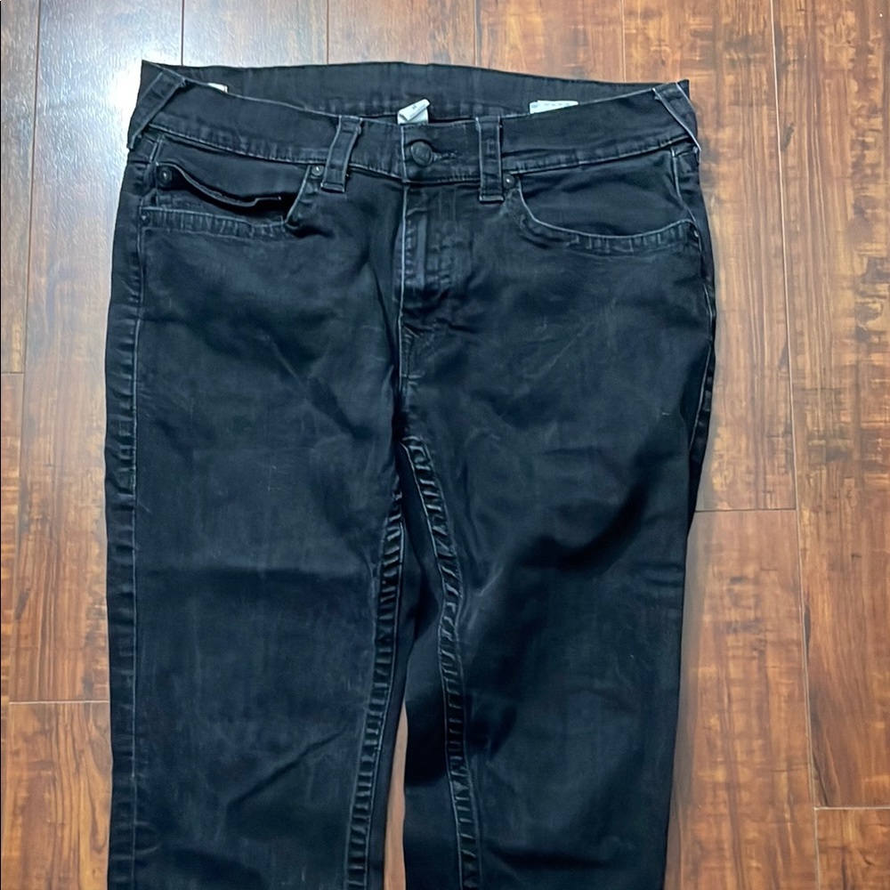 True Religion Black Straight Jeans Classic Denim Style